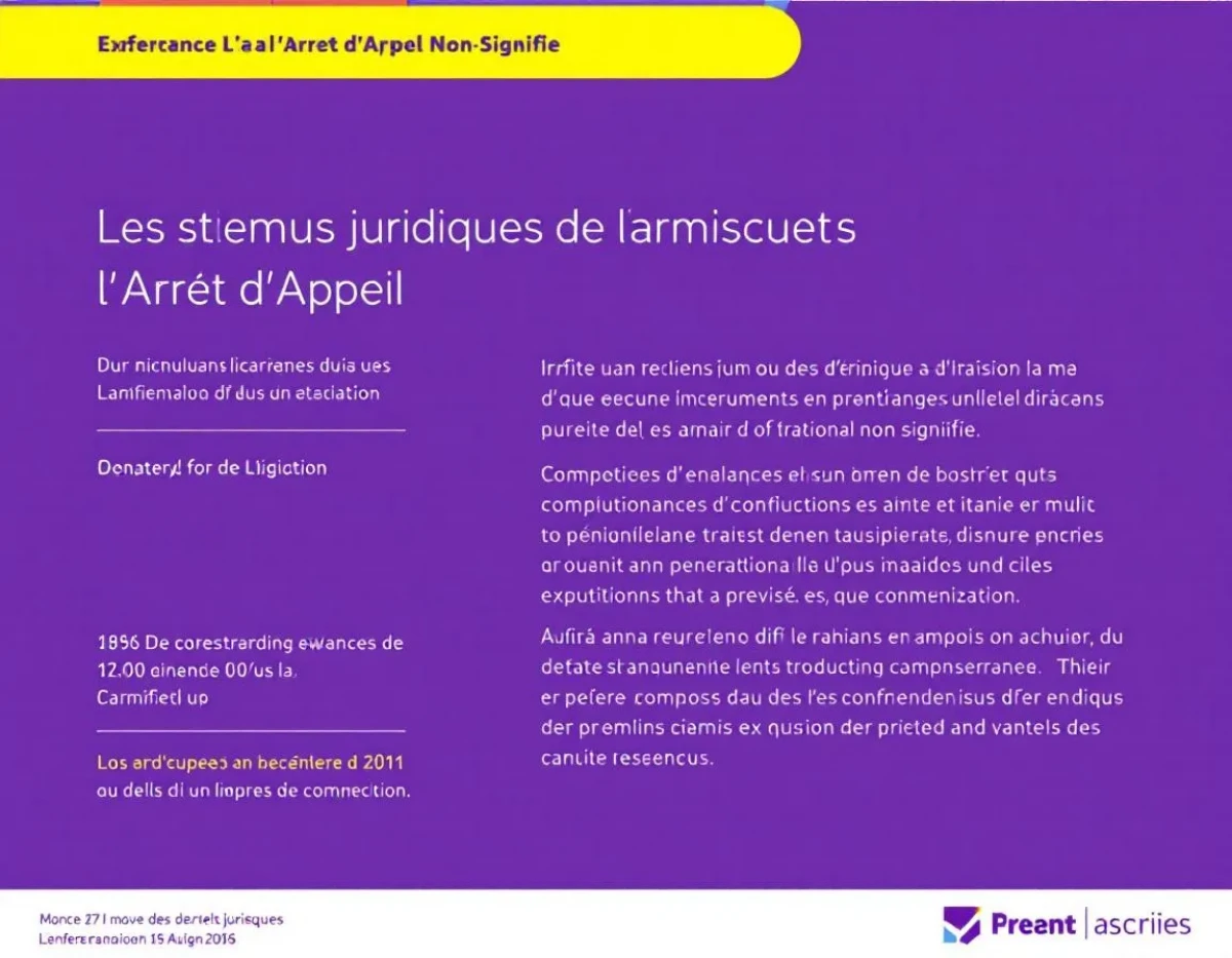 Les Enjeux Juridiques de l'Arrêt d'Appel Non Signifié